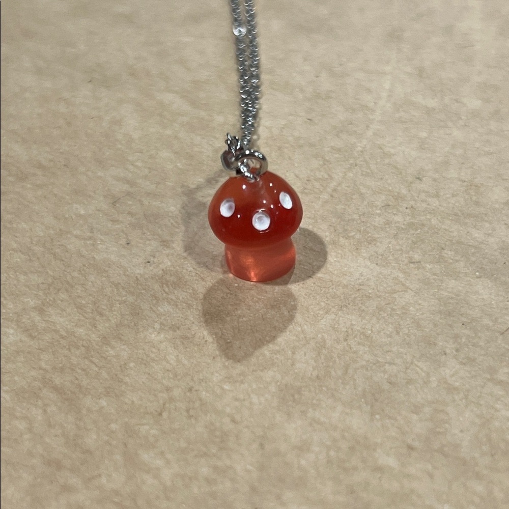 Whimsy Red Mushroom Necklace Fairycore Jewelry